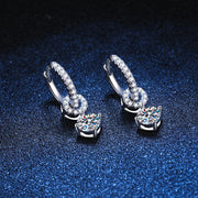 NeeTim D VVS1 Moissanite Diamond Hoop Earrings 925 Sterling Silver for Women with Gold Plated Fine Drop Earring Fine Jewelry