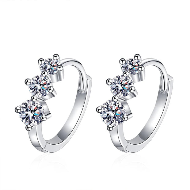 925  Silver Moissanite Hoop Earring