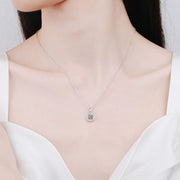 NeeTim 1 Carat Real Moissanite Pendant For Women Lab Diamond Necklace 925 Sterling Silver Fine Jewelry Girl Valentine's Day Gift