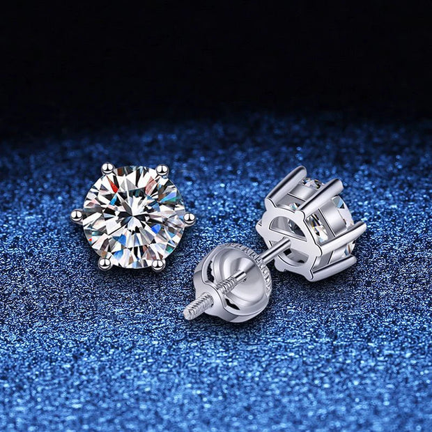 NeeTim 2ct Moissanite Earrings For Women Men Lab Diamond White Gold Plated 925 Sterling Silver Stud Earring Luxury Fine Jewelry