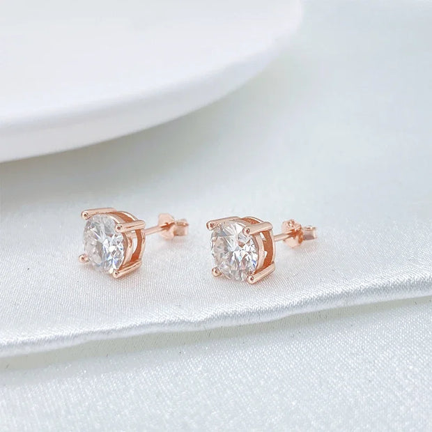 D Color Moissanite Earring S925 Plated with 18k Gold