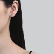 1ct D Color Pear Cut Stud Earrings