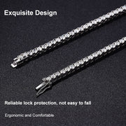 NeeTim Moissanite Tennis Necklace for Woman with Certificate 925 Sterling Sliver Plated 18k White Gold Tassel Necklaces Jewelry