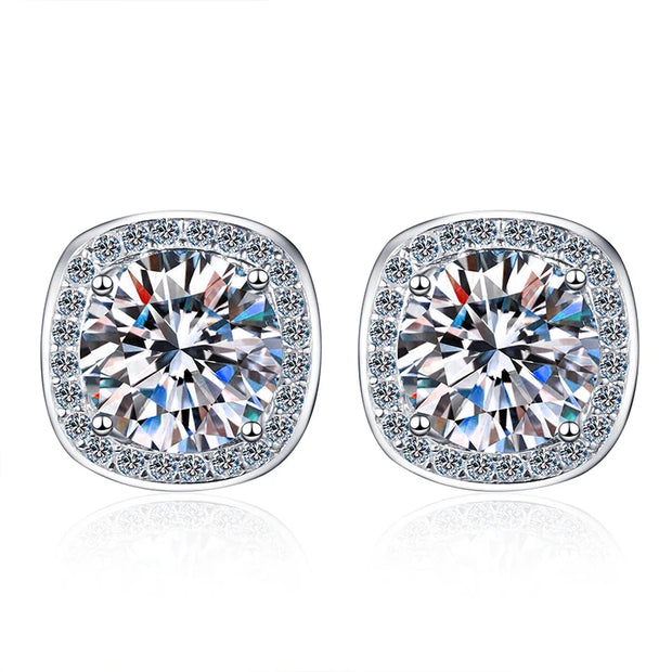 NeeTim 0.5ct 1ct Moissanite Earrings Sterling Silver 925 for Women Luxury Designer Wedding Party Earring Jewelry Chrismas Gift