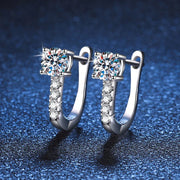 0.5 Carat Moissanite Earrings 925 Sterling Silver Ear Stud Hoops