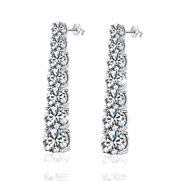 NeeTim Full D VVS1 Moissanite Earrings for Women with GRA s925 Sterling Sliver Sparkling Diamond Ear Studs Wedding Fine Jewely