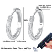 NeeTim Full Moissanite For Women 100% 925 Sterling Silver Stud Earrings Sparkling Diamond Jewelry Gifts with GRA Certificate