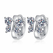 NeeTim Butterfly Full Moissanite Earrings for Women Original Party Wedding Gift Jewelry 925 Sterling Sliver Earring with GRA
