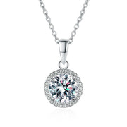 NeeTim 1 Carat Real Moissanite Pendant For Women Lab Diamond Necklace 925 Sterling Silver Fine Jewelry Girl Valentine's Day Gift