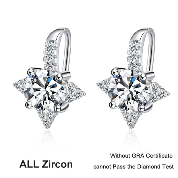 NeeTim 1ct 6.5mm Moissanite Earrings for Women S925 Sterling Sliver with 18k Gold Plated Diamond Earring Wedding Party Jewelry