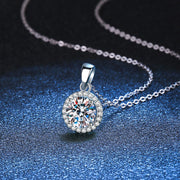 NeeTim 1 Carat Real Moissanite Pendant For Women Lab Diamond Necklace 925 Sterling Silver Fine Jewelry Girl Valentine's Day Gift