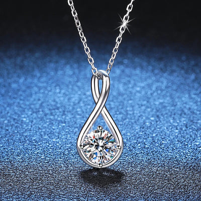 Infinity Pendant 925 with White Gold Plated Necklace