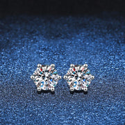 NeeTim 2ct Moissanite Studs Earrings for Women S925 Sterling Silver White Gold Plated Lab Diamond Earring With GRA Certificate
