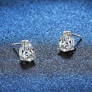 1ct D Color Pear Cut Stud Earrings