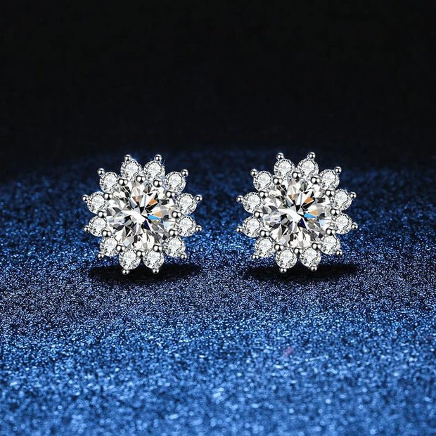 NeeTim 1CT Moissanite Earring For Women Girl 925 Sterling Silver Sparkling Diamond Ear Studs Wedding Engagement Jewelry Gift
