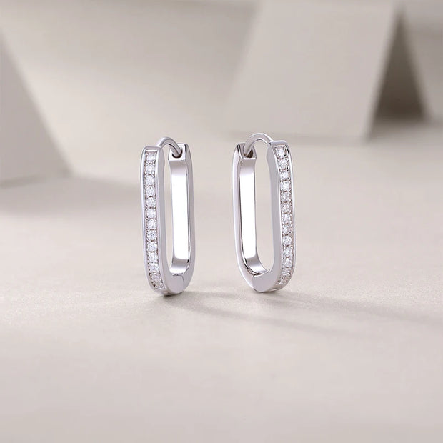 NeeTim Full Moissanite Earrings Lab Diamond 925 Sterling Silver Hoop Earring Gold Plated Fine Jewelry Gift With GRA Certificate