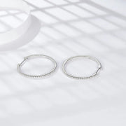 NeeTim Full D Color Moissanite hoop Earrings for Women 925 Sterling Sliver with White Gold Plated Ear Studs Fine Jewelry Gift