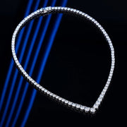 NeeTim Moissanite Tennis Necklace for Women 925 Sterling Silver with White Gold Plated Size Gradient Luxury Diamond Neck Chain