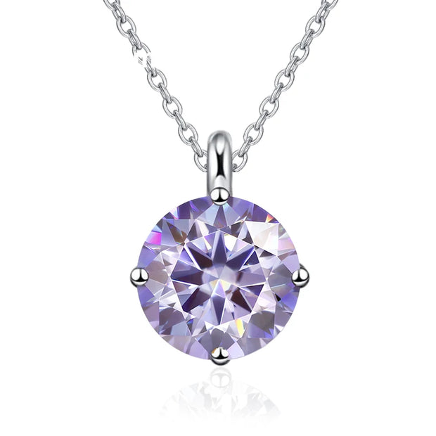 NeeTim 1CT 2CT Real Moissanite Pendant Necklace For Women Top Quality 925 Sterling Silver Wedding Party Bridal Luxury Jewelry