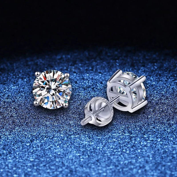 2 Carat Moissanite Earrings With 14K White Gold Plated