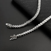 NeeTim Moissanite Tennis Necklace 3 Claw 925 Sterling Silver Plated 18k White Gold Sparkling Lab Diamond Necklaces for Women