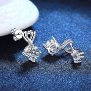 NeeTim 1ct Moissanite Stud Earrings for Women Lab Diamond Drop Heart S925 Solid Silver Wedding Engagement Earring Luxury Jewelry