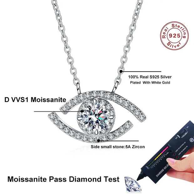 NeeTim Real Moissanite Pendant Necklace For Women 925 Sterling Silver Pass Diamond Tester Wedding Party Bridal Fine Jewelry Gift