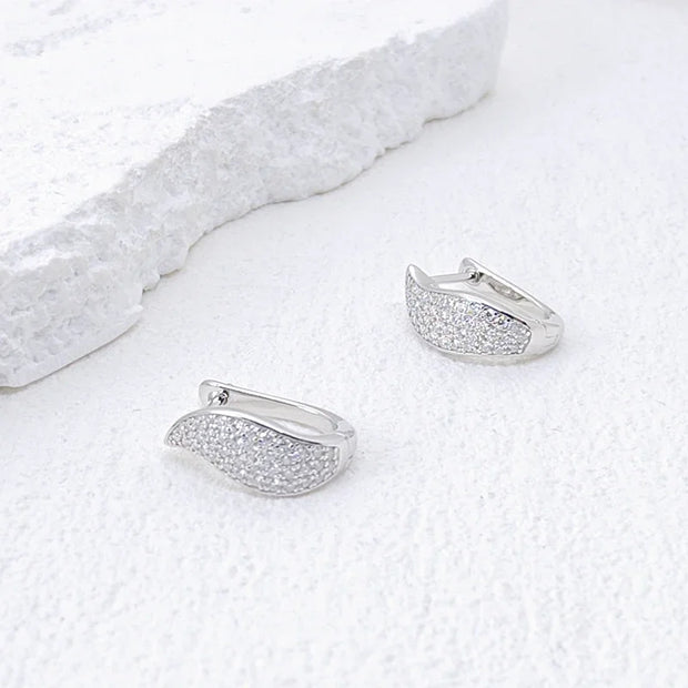 NeeTim Full Moissanite 925 Silver Hoops Earrings for Women Gold Plated Huggie Earring Wedding Engagement Luxury Designer Jewelry