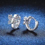 NeeTim Butterfly Full Moissanite Earrings for Women Original Party Wedding Gift Jewelry 925 Sterling Sliver Earring with GRA