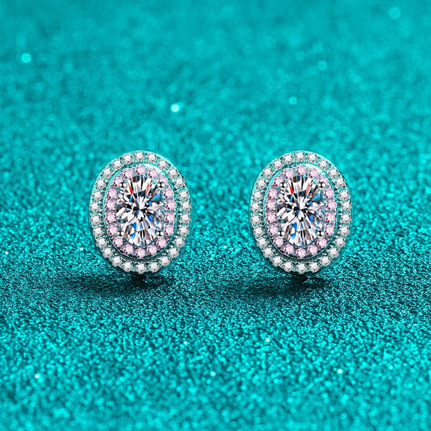 NeeTim 0.5ct D Color Oval Cut Moissanite Stud Earrings Lab Created Diamond 925 Sterling Silver Gold Plated Wedding Jewelry Gift
