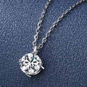 NeeTim 1CT 2CT Real Moissanite Pendant Necklace For Women Top Quality 925 Sterling Silver Wedding Party Bridal Luxury Jewelry