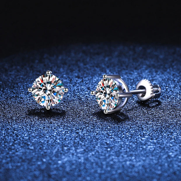 2 Carat Moissanite Earrings With 14K White Gold Plated