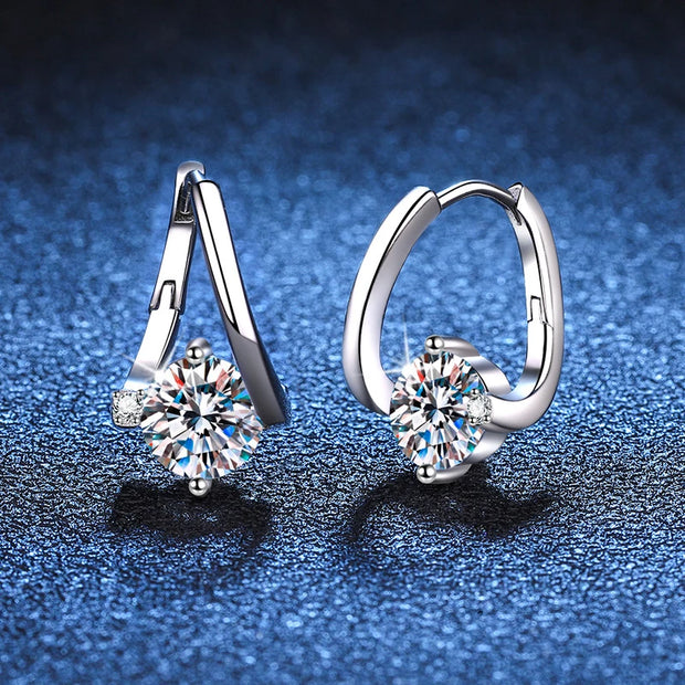 1 Carat Moissanite Earrings