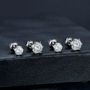 NeeTim Moissanite Diamond Stud Earrings for Women Original 925 Sterling Silver with Gold Plated Screw Back Earring Fine Jewelry
