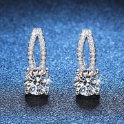 1ct D Color Moissanite Drop Earrings