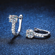 0.5 Carat Moissanite Earrings 925 Sterling Silver Ear Stud Hoops
