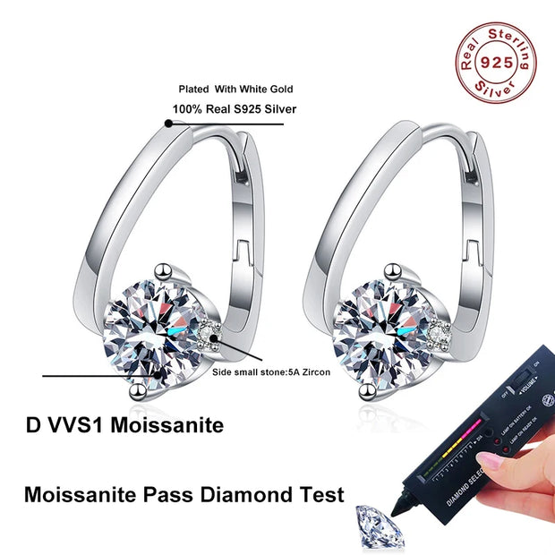1 Carat Moissanite Earrings