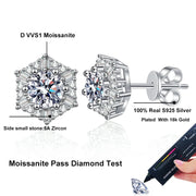 NeeTim 0.5ct 5mm Moissanite Earrings for Women S925 Sterling Silver Diamond Stud Earrings Wedding Party Gifts Jewelry for Girls