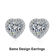 NeeTim 1ct Heart Shape Moissanite Pendant Necklace Sterling 925 Sterling Sliver Chain Plated 18k White Gold Necklace for Women