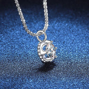 NeeTim 2ct Moissanite Necklace Pendant S925 Sterling Silver  Party Wedding Lab Dimond Gem Necklaces For Women with Certificate