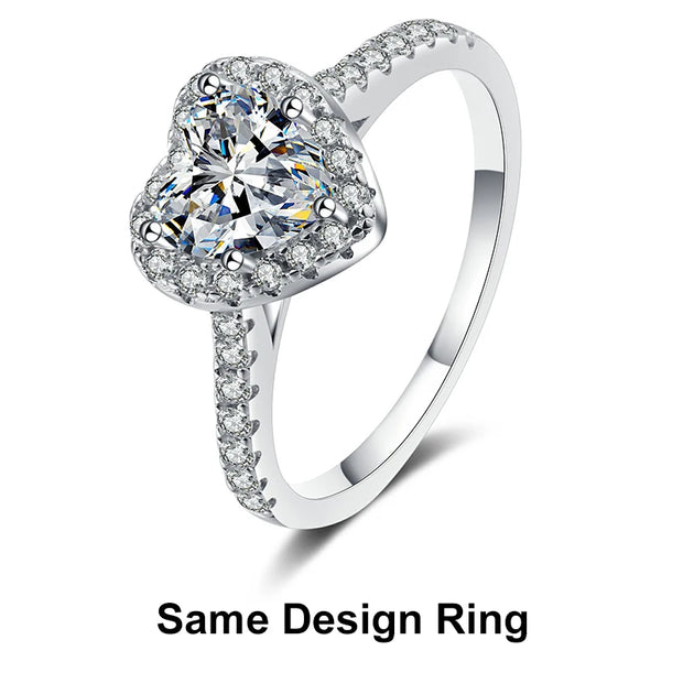 NeeTim 1ct Heart Shape Moissanite Pendant Necklace Sterling 925 Sterling Sliver Chain Plated 18k White Gold Necklace for Women