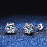 NeeTim 2ct Moissanite Earrings For Women Men Lab Diamond White Gold Plated 925 Sterling Silver Stud Earring Luxury Fine Jewelry