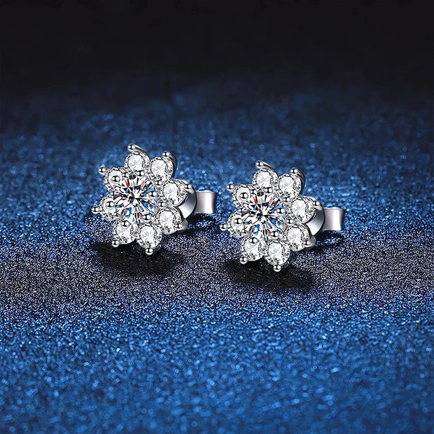 NeeTim 0.5ct Moissanite Stud Earrings For Women 925 Sterling Silver with White Gold Plated Diamond  Ear Studs Wedding Jewelry
