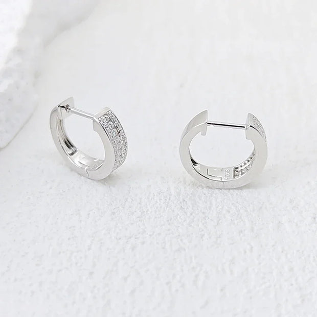 NeeTim Hoops 100% 925 Sterling Silver Full Real Moissanite Earrings Women Sparkling Dimoand Earring Jewelry Gift GRA Certificate