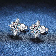 Star 1ct 6.5mm D Color  Earrings Sliver with White Gold Plated