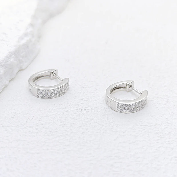 NeeTim Hoops 100% 925 Sterling Silver Full Real Moissanite Earrings Women Sparkling Dimoand Earring Jewelry Gift GRA Certificate