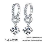 NeeTim D VVS1 Moissanite Diamond Hoop Earrings 925 Sterling Silver for Women with Gold Plated Fine Drop Earring Fine Jewelry