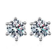 NeeTim 2ct Moissanite Studs Earrings for Women S925 Sterling Silver White Gold Plated Lab Diamond Earring With GRA Certificate