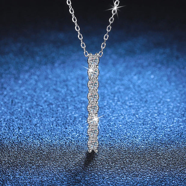 NeeTim Full Moissanite 925 Sterling Silver Necklace For Women Lab Diamonds Pendant Neck Chain Fine Jewelry With GRA Certificate
