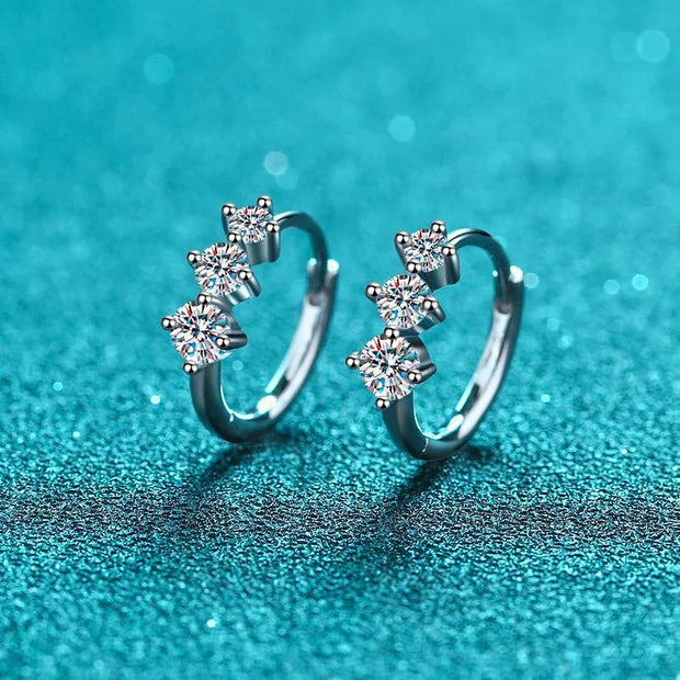 925  Silver Moissanite Hoop Earring